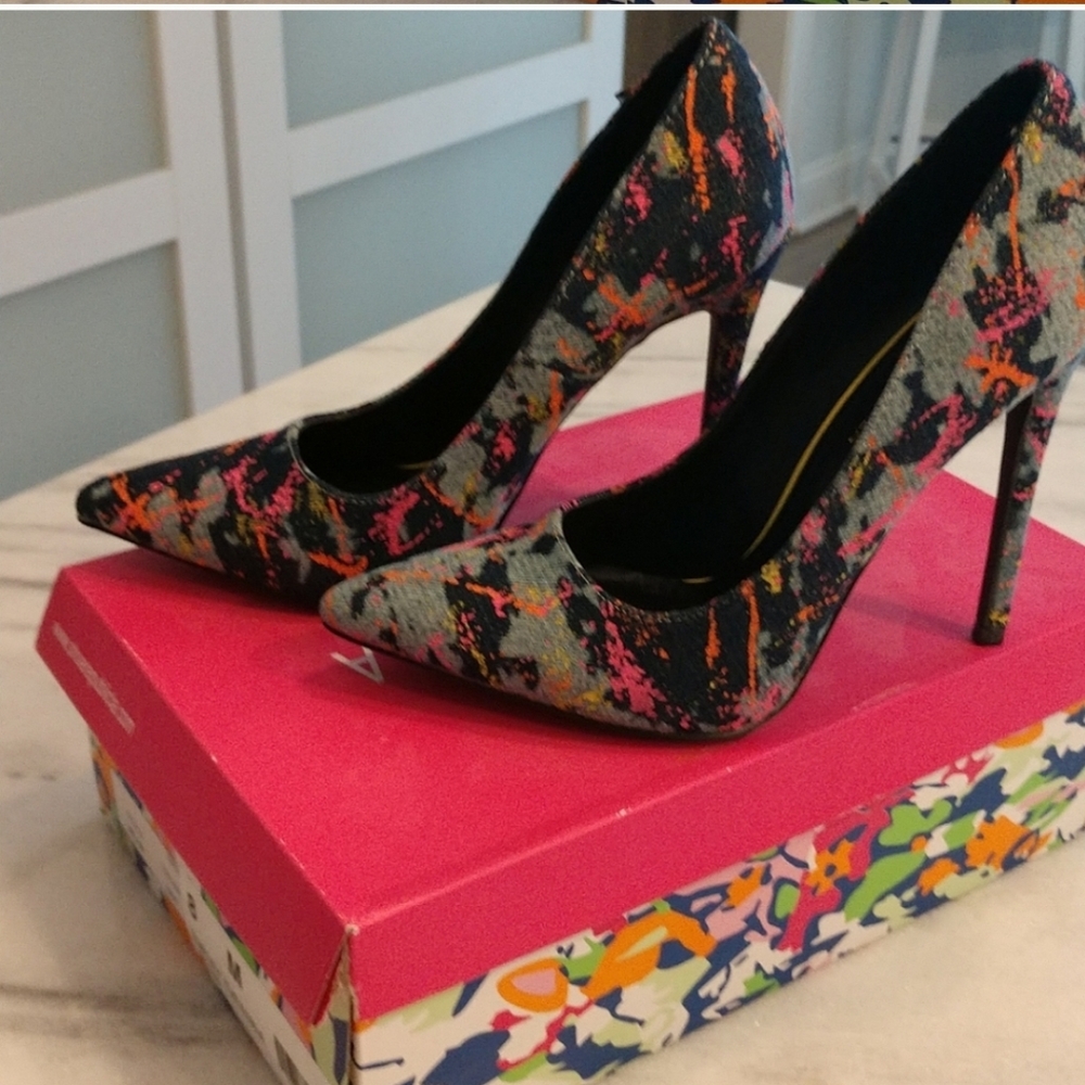 Denim paint speckled stiletto must have
